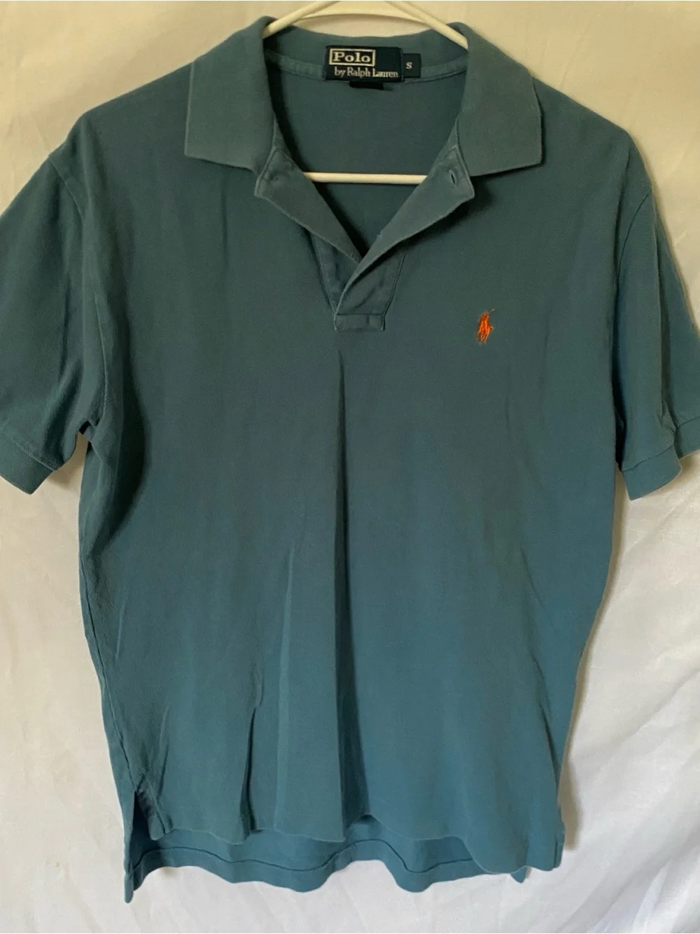 Polo Ralph Lauren Polo Shirt Mens Blue Small Classic Short Sleeve Orange Pony